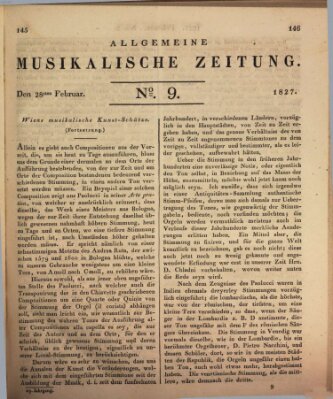 Allgemeine musikalische Zeitung Mittwoch 28. Februar 1827