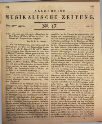 Allgemeine musikalische Zeitung Mittwoch 25. April 1827