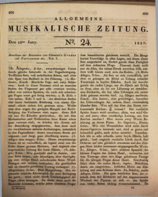 Allgemeine musikalische Zeitung Mittwoch 13. Juni 1827