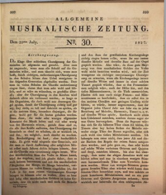 Allgemeine musikalische Zeitung Mittwoch 25. Juli 1827