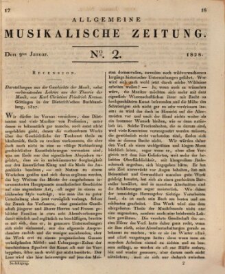 Allgemeine musikalische Zeitung Mittwoch 9. Januar 1828