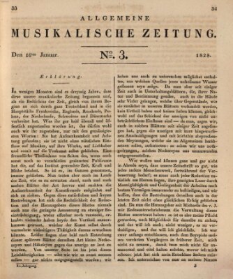 Allgemeine musikalische Zeitung Mittwoch 16. Januar 1828