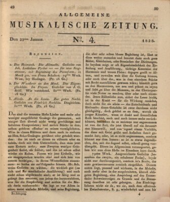 Allgemeine musikalische Zeitung Mittwoch 23. Januar 1828