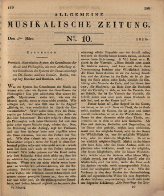 Allgemeine musikalische Zeitung Mittwoch 5. März 1828