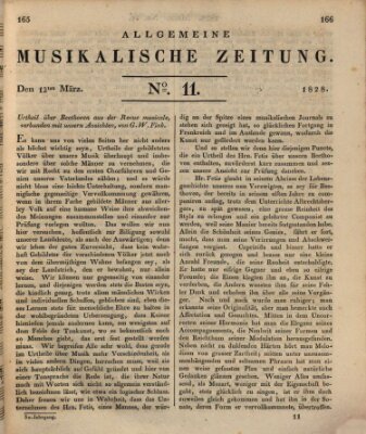 Allgemeine musikalische Zeitung Mittwoch 12. März 1828