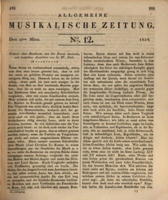 Allgemeine musikalische Zeitung Mittwoch 19. März 1828