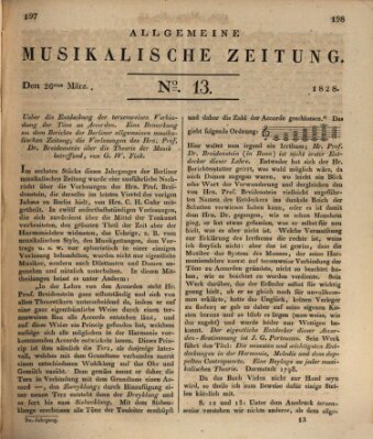 Allgemeine musikalische Zeitung Mittwoch 26. März 1828