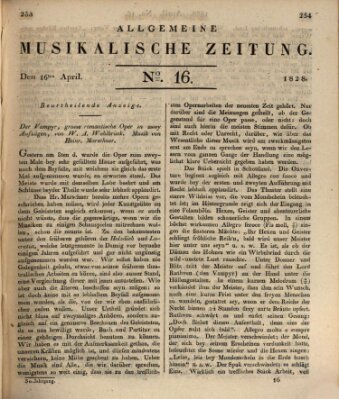 Allgemeine musikalische Zeitung Mittwoch 16. April 1828