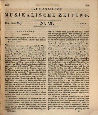 Allgemeine musikalische Zeitung Mittwoch 21. Mai 1828