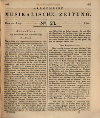 Allgemeine musikalische Zeitung Mittwoch 4. Juni 1828