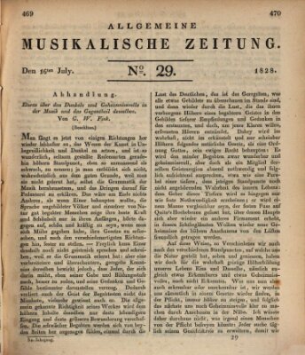 Allgemeine musikalische Zeitung Mittwoch 16. Juli 1828