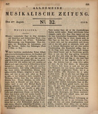 Allgemeine musikalische Zeitung Mittwoch 6. August 1828