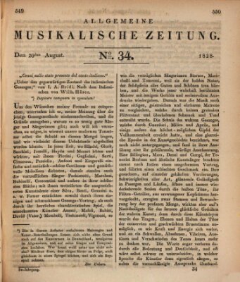 Allgemeine musikalische Zeitung Mittwoch 20. August 1828