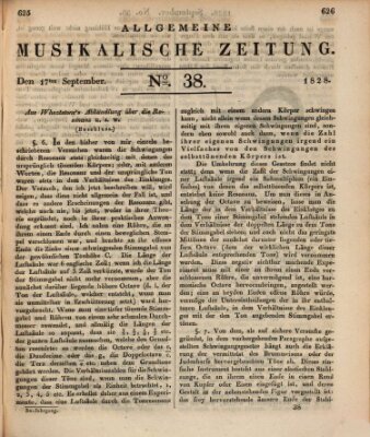 Allgemeine musikalische Zeitung Mittwoch 17. September 1828