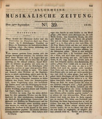 Allgemeine musikalische Zeitung Mittwoch 24. September 1828