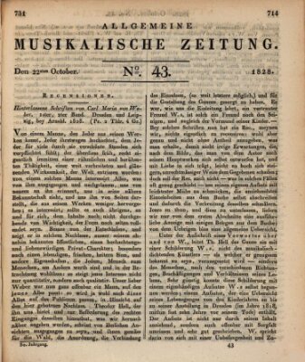 Allgemeine musikalische Zeitung Mittwoch 22. Oktober 1828