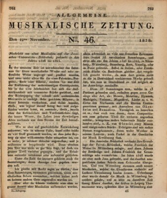 Allgemeine musikalische Zeitung Mittwoch 12. November 1828