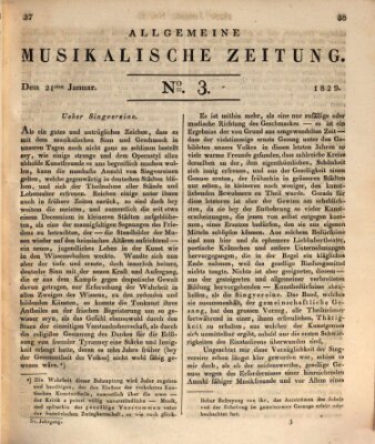 Allgemeine musikalische Zeitung Mittwoch 21. Januar 1829