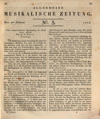 Allgemeine musikalische Zeitung Mittwoch 4. Februar 1829