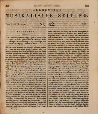 Allgemeine musikalische Zeitung Mittwoch 21. Oktober 1829