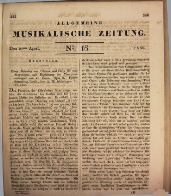 Allgemeine musikalische Zeitung Mittwoch 21. April 1830