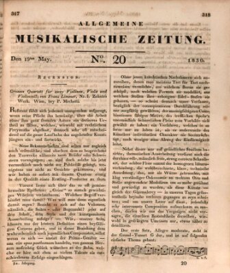 Allgemeine musikalische Zeitung Mittwoch 19. Mai 1830