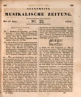 Allgemeine musikalische Zeitung Donnerstag 3. Juni 1830