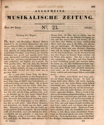 Allgemeine musikalische Zeitung Mittwoch 9. Juni 1830