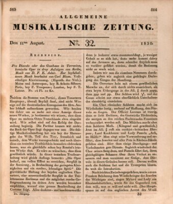 Allgemeine musikalische Zeitung Mittwoch 11. August 1830