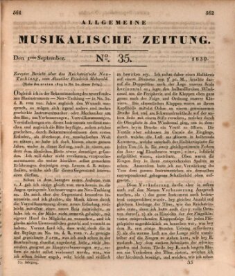 Allgemeine musikalische Zeitung Mittwoch 1. September 1830