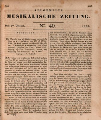 Allgemeine musikalische Zeitung Mittwoch 6. Oktober 1830