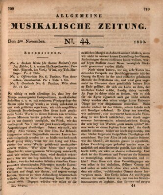 Allgemeine musikalische Zeitung Mittwoch 3. November 1830