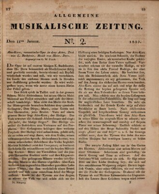 Allgemeine musikalische Zeitung Mittwoch 11. Januar 1832