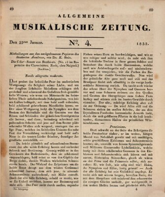 Allgemeine musikalische Zeitung Mittwoch 25. Januar 1832