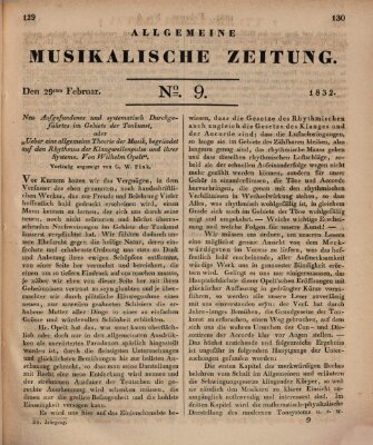 Allgemeine musikalische Zeitung Mittwoch 29. Februar 1832