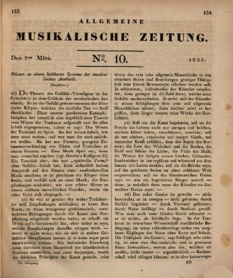 Allgemeine musikalische Zeitung Mittwoch 7. März 1832