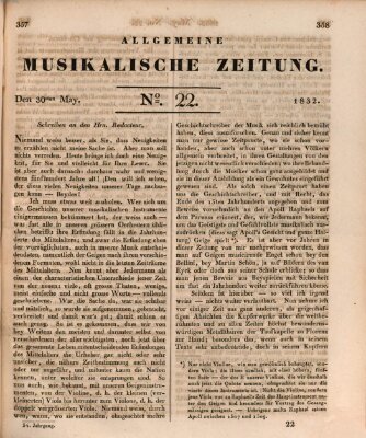 Allgemeine musikalische Zeitung Mittwoch 30. Mai 1832