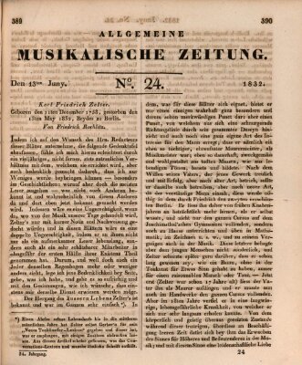 Allgemeine musikalische Zeitung Mittwoch 13. Juni 1832