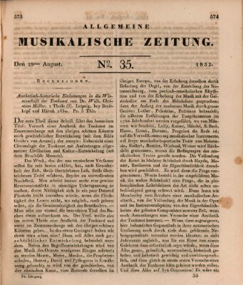 Allgemeine musikalische Zeitung Mittwoch 29. August 1832