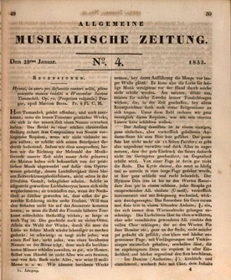 Allgemeine musikalische Zeitung Mittwoch 23. Januar 1833