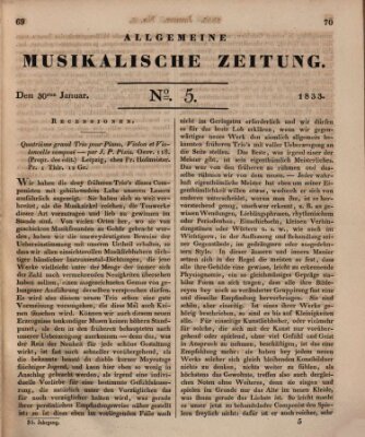 Allgemeine musikalische Zeitung Mittwoch 30. Januar 1833