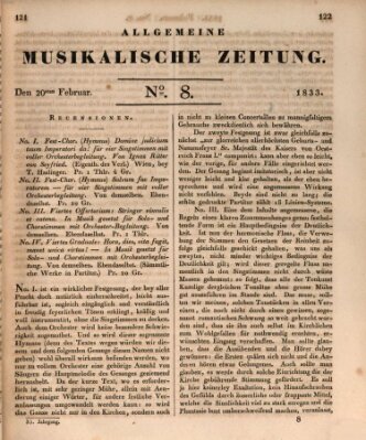 Allgemeine musikalische Zeitung Mittwoch 20. Februar 1833