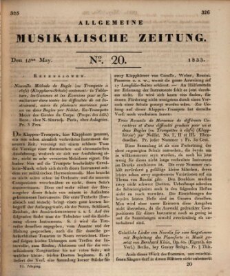 Allgemeine musikalische Zeitung Mittwoch 15. Mai 1833