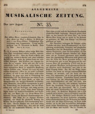 Allgemeine musikalische Zeitung Mittwoch 28. August 1833