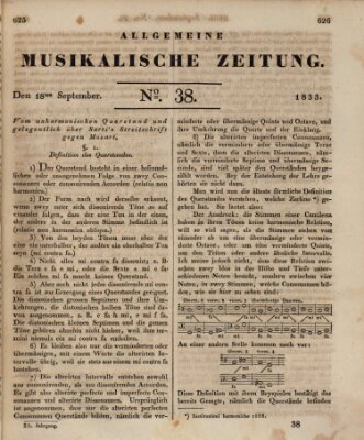 Allgemeine musikalische Zeitung Mittwoch 18. September 1833