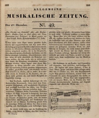 Allgemeine musikalische Zeitung Mittwoch 4. Dezember 1833