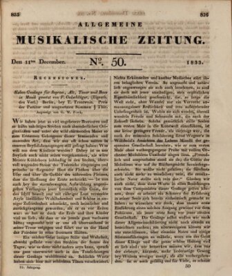 Allgemeine musikalische Zeitung Mittwoch 11. Dezember 1833