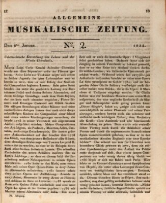 Allgemeine musikalische Zeitung Mittwoch 8. Januar 1834