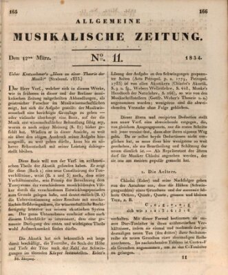 Allgemeine musikalische Zeitung Mittwoch 12. März 1834