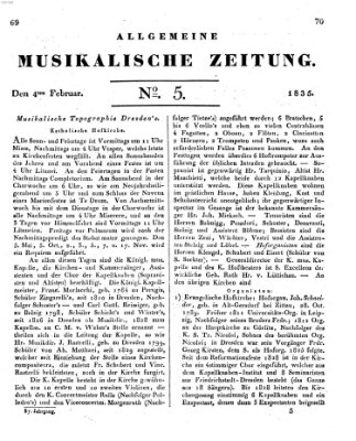 Allgemeine musikalische Zeitung Mittwoch 4. Februar 1835